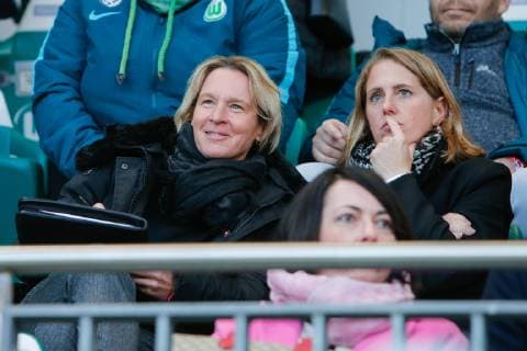27.03.2019, xtgx, Fussball UEFA Women s Champions League, VfL Wolfsburg - Olympique Lyon emspor, v.l. bundestrainerin martina voss tecklenburg, co trainerin britta carlson (DFL DFB REGULATIONS PROHIBIT ANY USE OF PHOTOGRAPHS as IMAGE SEQUENCES and or QUASI-VIDEO) AOK Stadion