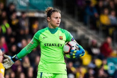 190327 Goalkeeper Sandra Panos of Barcelona during the UEFA Women s Champions League quarterfinal match between LSK Kvinner and Barcelona on March 27, 2019 in Lillestrom. Photo: Jon Olav Nesvold BILDBYRAN kod JE 160436 Copyright: JONxOLAVxNESVOLD BB190327JE011