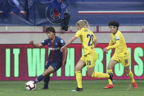 Shuang Wang (PSG) FOOTBALL FEMININ : PSG Vs Chelsea - Ligue des Champions - 27 03 2019 MichaelBaucher Panoramic 