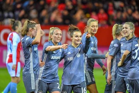 Fussball UEFA Womens Champions League, 27.03.2019, FC Bayern München - SK Slavia Praha Fussball UEFA Womens Champions League, 27.03.2019, FC Bayern München - SK Slavia Praha, in Muenchen, FCB Campus, Bayern, Deutschland. 2:0 für den FCB DFL REGULATIONS PROHIBIT ANY USE OF PHOTOGRAPHS AS IMAGE SEQUENCES AND OR QUASI VIDEO. (