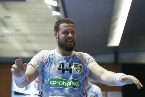 27.03.2019, Swiss Life Hall, Hannover, EHF-Pokal, Gruppenphase, TSV Hannover-Burgdorf vs RK Nexe (HRV), im Bild Ilija Brozovic (44, Han.-Burgdorf) jubelt nach dem Sieg TSV Hannover-Burgdorf vs RK Nexe