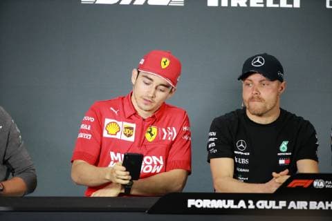 Photo4 LaPresse 28 03 2019 Sakhir, Bahrain Grand Prix Formula One Bahrain 2019 In the pic: Official Fia press conference PK Pressekonferenz Charles Leclerc (MON) Scuderia Ferrari SF90 and Valtteri Bottas (FIN) Mercedes AMG F1 W10 EQ Power  Copyright: xPhoto4 LaPressex
