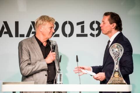 DFB Trainer-Gala 2019, Koeln, Hyatt Regency, 28.03.2019 Volker Finke wird fuer sein Lebenswerk geehrt; DFB Trainer-Gala 2019, Koeln, Hyatt Regency