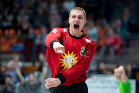 Lübbecke, Deutschland 29.03.2019: 2. Handball Bundesliga - 2018 2019 - TuS-N-Lübbecke vs. TV Großwallstadt Joel Birlehm (Lübbecke) Lübbecke Nordrhein-Westfalen Deutschland Merkur Arena