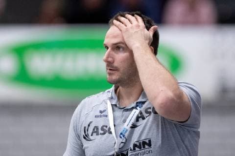 Lübbecke, Deutschland 29.03.2019: 2. Handball Bundesliga - 2018 2019 - TuS-N-Lübbecke vs. TV Großwallstadt Florian Bauer (Trainer Großwallstadt) Lübbecke Nordrhein-Westfalen Deutschland Merkur Arena