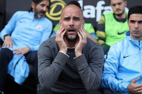 30th March 2019, Craven Cottage, London, England; EPL Premier League football, Fulham versus Manchester City; Manchester City Manager Josep Guardiola  ActionPlus12118216 ShaunxBrooks