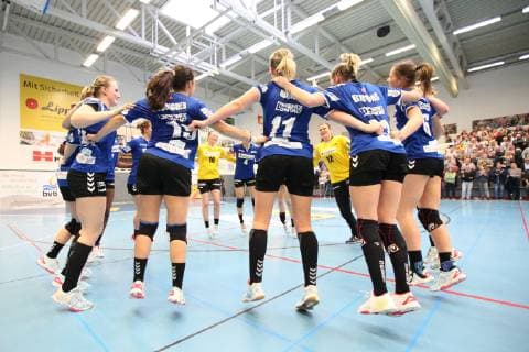 Siegesjubel bei HSG Blomberg-Lippe, HSG Blomberg-Lippe vs VfL Oldenburg, Handball, 1. Frauen Bundesliga, 30.03.2019, HSG Blomberg-Lippe vs VfL Oldenburg, Handball, 1. Bundesliga Frauen, 30.03.2019 Blomberg