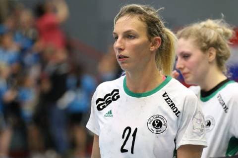 Enttaeuschung bei Angie Geschke (VfL Oldenburg 21), HSG Blomberg-Lippe vs VfL Oldenburg, Handball, 1. Frauen Bundesliga, 30.03.2019, HSG Blomberg-Lippe vs VfL Oldenburg, Handball, 1. Bundesliga Frauen, 30.03.2019 Blomberg