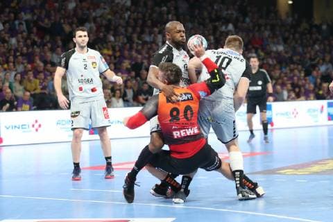 Rock Feliho (Nantes) HANDBALL : VELUX EHF Champions League - 1 8eme de finale retour - HBC Nantes vs Rhein-Neckar Lowen - 30 03 2019 KevinDomas Panoramic 
