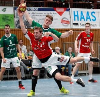 v.li.: Dominik Schömig (DJK Rimpar Wölfe), Niklas Weller (Handball Sportverein Hamburg), Lukas Siegler (DJK Rimpar Wölfe), Dominik Axmann (Handball Sportverein Hamburg), Fussball, 3. Liga, FC Würzburger Kickers - SC Preußen Münster 06,