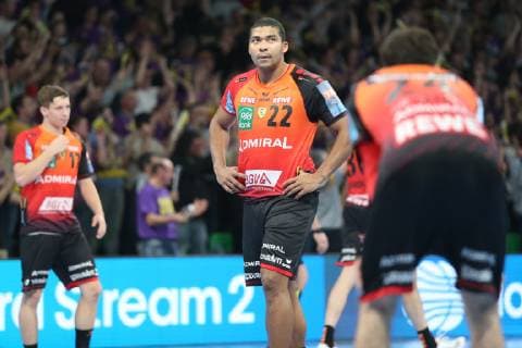 Handball, CL, HBC Nantes - Rhein Neckar Löwen Mads Mensah Larsen (Rhein-Neckar Lowen) HANDBALL : VELUX EHF Champions League - 1 8eme de finale retour - HBC Nantes vs Rhein-Neckar Lowen - 30 03 2019 KevinDomas Panoramic 