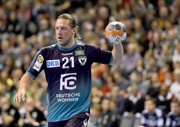 31.03.2019, xlakx, Handball HBL, Fuechse Berlin - Balatonfueredi KSE emspor, v.l.Mattias Zachrisson(Fuechse Berlin, 21) Berlin