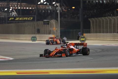 Photo4 LaPresse 31 03 2019 Sakhir, Bahrain Grand Prix Formula One Bahrain 2019 In the pic: race, Sebastian Vettel (GER) Scuderia Ferrari SF90 leads Charles Leclerc (MON) Scuderia Ferrari SF90  Copyright: xPhoto4 LaPressex