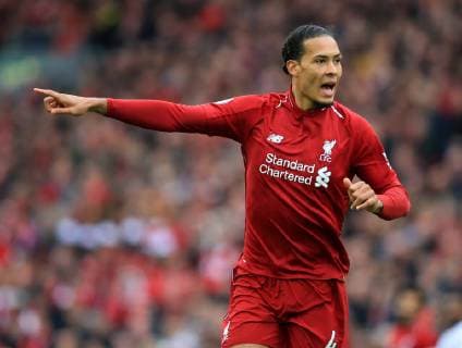 31st March 2019, Anfield, Liverpool, England; EPL Premier League football, Liverpool versus Tottenham Hotspur; Virgil van Dijk of Liverpool shouts instructions to Liverpool goalkeeper Alisson Becker as Alli almost sneaks the ball from them  ActionPlus12118937 DavidxBlunsden