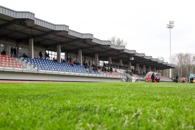 Fußball U 19 Männer A-Junioren Bundesliga West 18 19 Rot-Weiss Essen - Preussen Münster am 31.03.2019 im Stadion Am Hallo in Essen Sitztribüne im Stadion am Hallo in Essen
