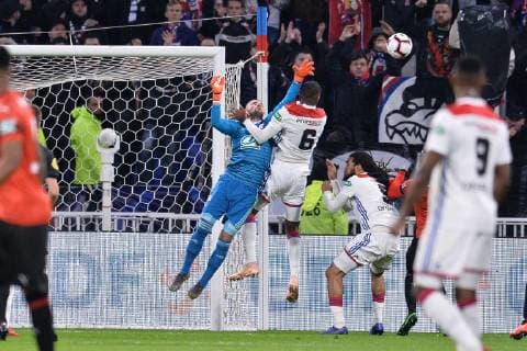 Anthony Lopes et Marcelo (lyon) FOOTBALL : Lyon vs Rennes - 1 2 finale de Coupe de France - 02 04 2019 FredericChambert Panoramic 
