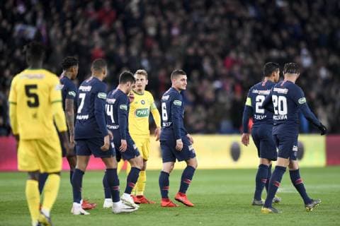 JOIE - 06 MARCO VERRATTI (PSG) FOOTBALL : Paris SG vs Nantes - Coupe de France - 03 04 2019 AnthonyBIBARD FEP Panoramic 