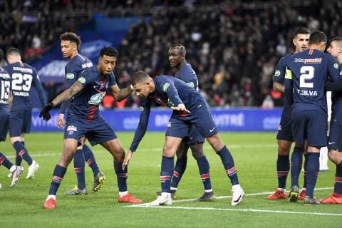 jOIE - 07 KYLIAN MBAPPE (PSG) - 03 Presnel KIMPEMBE (psg) FOOTBALL : Paris SG vs Nantes - Coupe de France - 03 04 2019 AnthonyBIBARD FEP Panoramic 