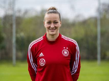 Fußball: DFB, Frauenfußball-Nationalmannschaft, Mannschafts- und Porträtfotos am 03.04.2019 in Marienfeld (Nordrhein-Westfalen). Torhüterin Almuth Schult Copyright: xKirchner DavidxInderliedx