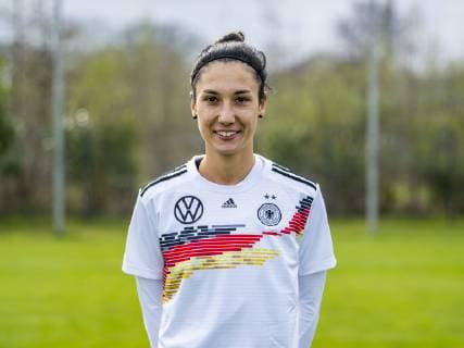 Fußball: DFB, Frauenfußball-Nationalmannschaft, Mannschafts- und Porträtfotos am 03.04.2019 in Marienfeld (Nordrhein-Westfalen). Sara Doorsoun Copyright: xKirchner DavidxInderliedx