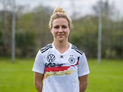 Fußball: DFB, Frauenfußball-Nationalmannschaft, Mannschafts- und Porträtfotos am 03.04.2019 in Marienfeld (Nordrhein-Westfalen). Svenja Huth Copyright: xKirchner DavidxInderliedx