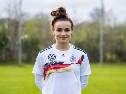 Fußball: DFB, Frauenfußball-Nationalmannschaft, Mannschafts- und Porträtfotos am 03.04.2019 in Marienfeld (Nordrhein-Westfalen). Lina Magull Copyright: xKirchner DavidxInderliedx