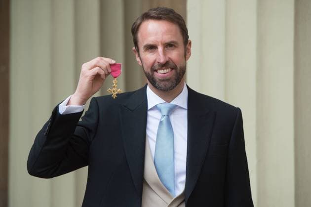 Sport Themen der Woche KW14 Sport Bilder des Tages 04 04 2019. London, United Kingdom. England Football team manager Gareth Southgate with his an OBE after an Investiture at Buckingham Palace in London.  xCPNAx xixImagesx IIM-19527-0003