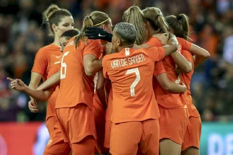 Fußball, Damen Länderspiel, Niederlande - Mexiko ARNHEM, 05-04-2019 ,Stadion Gerledome, , Netherlands - Mexico women (Friendly) ,season 2018 2019, celebrating goal Netherlands player Vivianne Miedema during the match Netherlands - Mexico women (Friendly) Netherlands - Mexico women (Friendly)  x3115654x