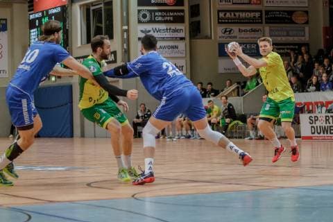 2. Handball Bundesliga, VFL Eintracht Hagen - TSV Bayer Dormagen, Hagen, 5.4.2019 Sören Kress (Eintracht Hagen), VFL Eintracht Hagen - TSV Bayer Dormagen am 5.4.2019 in der Krollmann Arena, Hagen