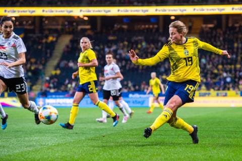 Fußball, Damen, Schweden - Deutschland 190406 Anna Anvegard of Sweden during the women?s International Friendly Länderspiel football match between Sweden and Germany on April 6, 2019 in Stockholm. Photo: Simon Hastegard BILDBYRAN 180019 Copyright: SIMONxHASTEGARD BB190406BB466