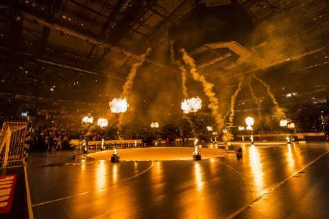 Hamburg, Deutschland 06. April 2019: REWE Final 4 - DHB Pokal Halbfinale - THW Kiel vs. Fuechse Berlin Uebersicht Arena Hamburg Barclaycard Arena Hamburg Deutschland