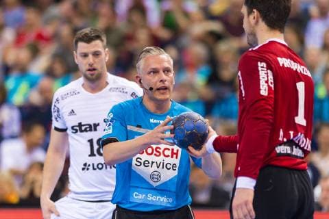 Hamburg, Deutschland 06. April 2019: REWE Final 4 - DHB Pokal Halbfinale - THW Kiel vs. Fuechse Berlin Hamburg Barclaycard Arena Hamburg Deutschland