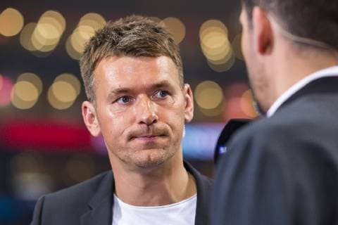 Hamburg, Deutschland 06. April 2019: REWE Final 4 - DHB Pokal Halbfinale - THW Kiel vs. Fuechse Berlin Bundestrainer Christian Prokop im Sky Interview Hamburg Barclaycard Arena Hamburg Deutschland