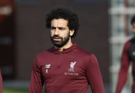 8th April 2019, Melwood, Liverpool, England; Liverpool training session ahead of their Champions League fixture against FC Porto; Mohamed Salah during Liverpool s open training session at Melwood ahead of tomorrow night s Champions League quarter final first leg versus FC Porto  ActionPlus12122187 AlanxMartin