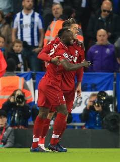 9th April 2019, Anfield, Liverpool, England; UEFA Champions League football, quarter final 1st leg, Liverpool versus FC Porto; Naby Keita of Liverpool celebrates after scoring the opening goal of the match after 3 minutes  ActionPlus12122318 DavidxBlunsden