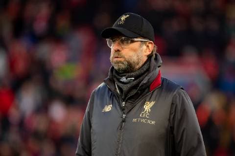 Liverpool, England, 09.04.2019, UEFA Champions League - 2018 19 Season, Round of 8, Viertelfinale Liverpool FC vs. FC Port, Trainer Juergen Klopp (LFC) schaut ( DeFodi053