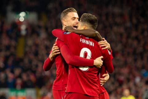 Liverpool, England, 09.04.2019, UEFA Champions League - 2018 19 Season, Round of 8, Viertelfinale Liverpool FC vs. FC Port, Tor zum 1:0, Torschuetze Sadio Mane (LFC) jubelt ( DeFodi053