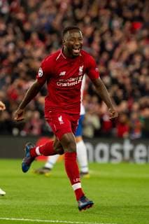 Liverpool, England, 09.04.2019, UEFA Champions League - 2018 19 Season, Round of 8, Viertelfinale Liverpool FC vs. FC Port, Tor zum 1:0, Torschuetze Naby Keita (LFC) jubelt ( DeFodi053