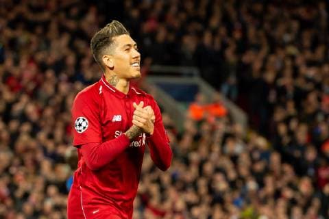 Liverpool, England, 09.04.2019, UEFA Champions League - 2018 19 Season, Round of 8, Viertelfinale Liverpool FC vs. FC Port, Tor zum 2:0 durch Torschuetze Roberto Firmino (LFC) ( DeFodi053