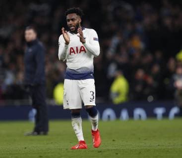 Danny Rose of Tottenham applauds the fans during the UEFA Champions League match at the Tottenham Hotspur Stadium, London. Picture date: 9th April 2019. Picture credit should read: Darren Staples Sportimage EDITORIAL USE ONLY. No use with unauthorised audio, video, data, fixture lists, club league logos or live services. Online in-match use limited to 120 images, no video emulation. No use in betting, games or single club league player publications. SPI-0025-0082