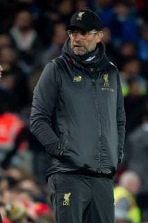Liverpool, England, 09.04.2019, UEFA Champions League - 2018 19 Season, Round of 8, Viertelfinale Liverpool FC vs. FC Port, Trainer Juergen Klopp (LFC) schaut ( DeFodi053