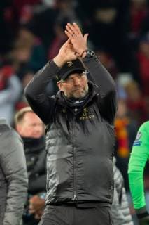 Liverpool, England, 09.04.2019, UEFA Champions League - 2018 19 Season, Round of 8, Viertelfinale Liverpool FC vs. FC Port, Trainer Juergen Klopp (LFC) schlussjubel ( DeFodi053