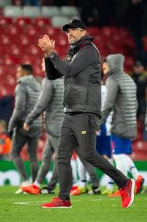 Liverpool, England, 09.04.2019, UEFA Champions League - 2018 19 Season, Round of 8, Viertelfinale Liverpool FC vs. FC Port, Trainer Juergen Klopp (LFC) schlussjubel ( DeFodi053