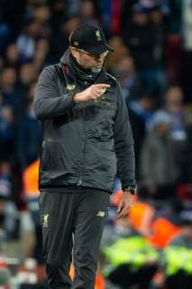 Liverpool, England, 09.04.2019, UEFA Champions League - 2018 19 Season, Round of 8, Viertelfinale Liverpool FC vs. FC Port, Trainer Juergen Klopp (LFC) gestikuliert, gestik ( DeFodi053