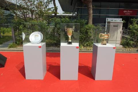 Photo4 LaPresse 12 04 2019 Shanghai, China Grand Prix Formula One China 2019 In the pic: Exposition for the 1000th F1 Gp celebration, Trophies  Copyright: xPhoto4 LaPressex