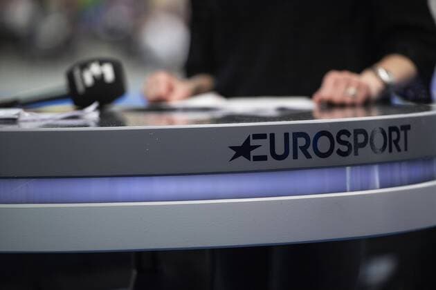 190412 Eurosports studio under dag ett av simtävlingen Swim Open den 12 april 2019 i Stockholm. *** 190412 Eurosports studio during day one of the swimming competition Swim Open on April 12, 2019 in Stockholm,  Copyright: JOHANNAxLUNDBERG BB190412BB250