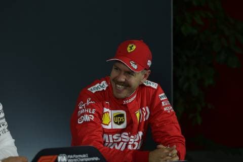 Photo4 LaPresse 13 04 2019 Shanghai, China Grand Prix Formula One China 2019 In the pic: after Qualifying Official Fia press conference PK Pressekonferenz Sebastian Vettel (GER) Scuderia Ferrari SF90  Copyright: xPhoto4 LaPressex