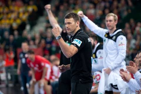 Halle (Westf.), Deutschland 13.04.2019: DHB Qualifikationsspiel - 2018 2019 - Deutschland vs. Polen Christian Prokop (Bundestrainer Deutschland) Halle (Westf.) Nordrhein-Westfalen Deutschland Gerry-Weber-Stadion