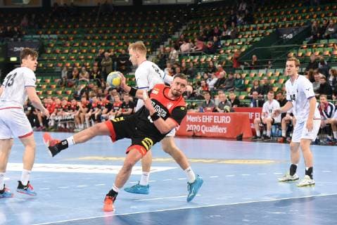 13.04.2019 xkhx Halle, Gerry-Weber-Stadion U21 U 21 Nationalmannschaft des Deutschen Handballbundes U21-Länderspiel Deutschland gegen Tschechien Marcel Timm (GER)