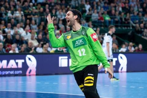 Halle (Westf.), Deutschland 13.04.2019: DHB Qualifikationsspiel - 2018 2019 - Deutschland vs. Polen Silvio Heinevetter (Deutschland) Halle (Westf.) Nordrhein-Westfalen Deutschland Gerry-Weber-Stadion